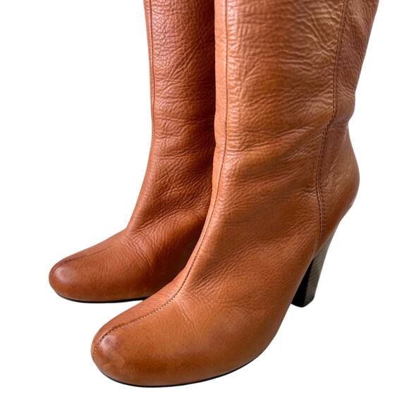 FOSSIL Tall Leather Buckle Boots 3.5" Heel Style FFW4177129 in Tan W's Size 8 - Picture 9 of 16